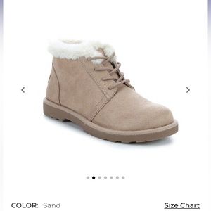 Fluffy lace up booties